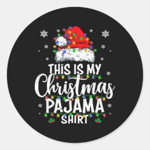 Adesivo Redondo Este é o meu pijama de natal que ilumina homens