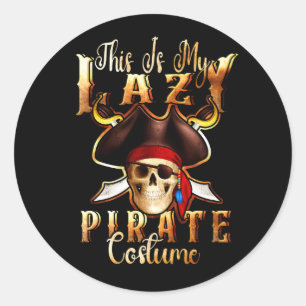 Adesivo Redondo Este É O Meu Preguiçoso Costume De Halloween Cro