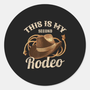Adesivo Redondo Este É O Meu Segundo Rodeio Cowboy Que Engraçado C