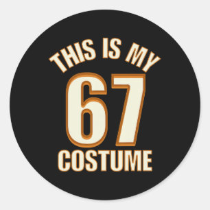 Adesivo Redondo Este É o Meu Traje de Halloween 67 Meme Preguiçoso