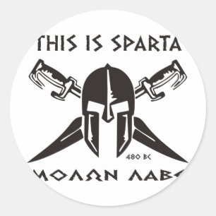 Adesivo Redondo Este é Sparta - Molon Lave - preto