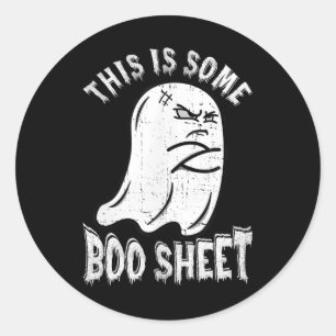 Adesivo Redondo Este É Um Brinde De Boo Folha De Halloween.