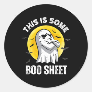 Adesivo Redondo Este É Um Brinde De Boo Folha De Halloween.
