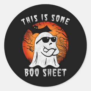Adesivo Redondo Este É Um Brinde De Boo Sheet Halloween.