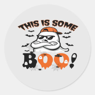 Adesivo Redondo Este É Um Fantasma Engraçado De Boo Halloween