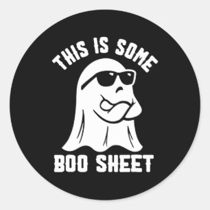 Adesivo Redondo Este É Um Folheto De Boo Halloween Ghost Engraçado