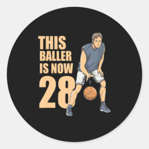 Adesivo Redondo Este jogador de basquete é 28 lindo 28º basquete p