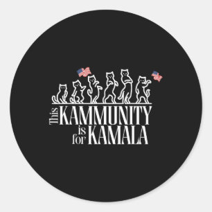Adesivo Redondo Este Kammunit É Para Kamala Patriotic Cats America