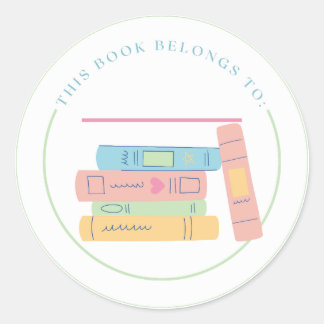 Adesivo Redondo Este Livro Pertence A