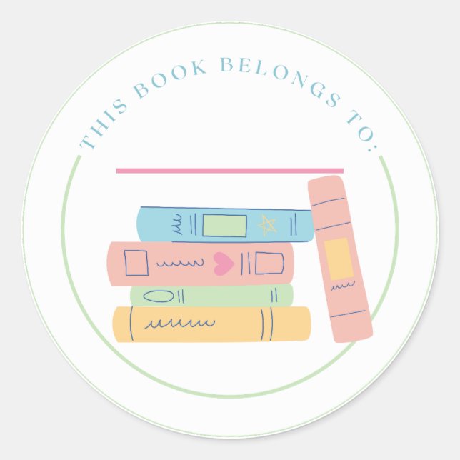 Adesivo Redondo Este Livro Pertence A (Frente)