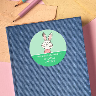 Adesivo Redondo Este livro pertence a coelhos bonitos