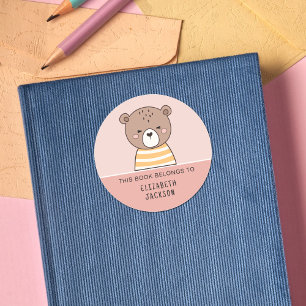 Adesivo Redondo Este livro pertence a crianças de animais da flore