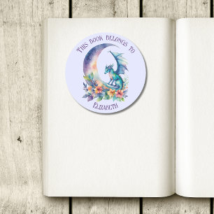 Adesivo Redondo Este livro pertence à Lavanda personalizada de dra