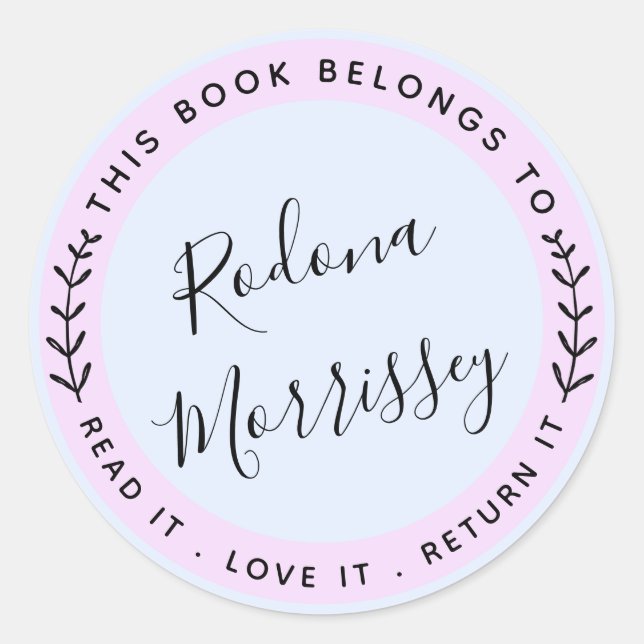 Adesivo Redondo Este Livro Pertence A Personalizado (Frente)