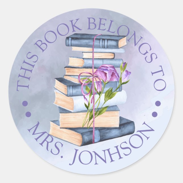Adesivo Redondo Este Livro Pertence A Personalizado (Frente)