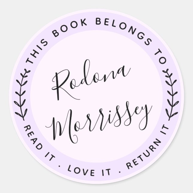 Adesivo Redondo Este Livro Pertence A Personalizado (Frente)