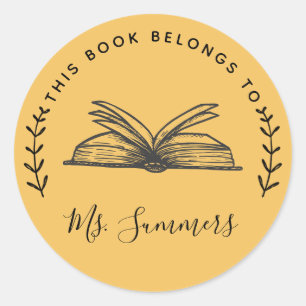 Adesivo Redondo Este Livro Pertence A Personalizado
