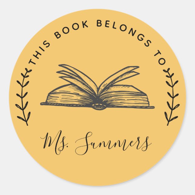 Adesivo Redondo Este Livro Pertence A Personalizado (Frente)