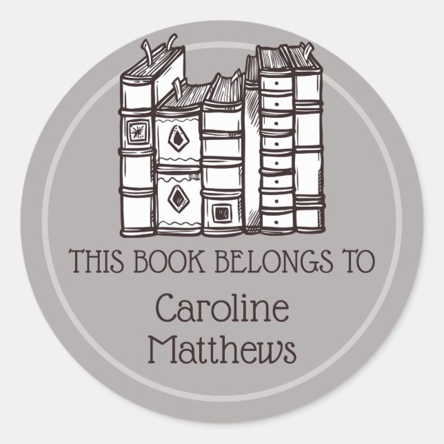 Adesivo Redondo Este Livro Pertence A Personalizado (Frente)