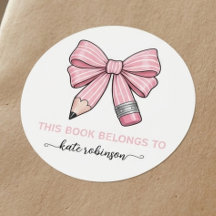 Este livro pertence à Pink Cute School Pencil Bow 