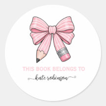 Este livro pertence à Pink Cute School Pencil Bow 