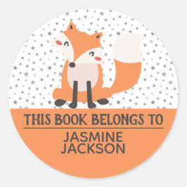 Adesivo Redondo Este livro pertence à turma de laranja e branco de