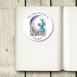 Adesivo Redondo Este Livro Pertence ao Dragão Personalizado Branco