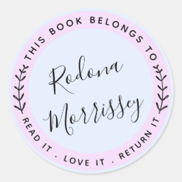 Adesivo Redondo Este Livro Pertence Personalizado