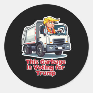 Adesivo Redondo Este Lixo Está Votando Trump Engraçado Caminhão De
