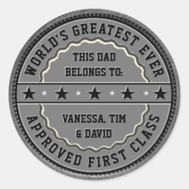 Adesivo Redondo Este Pai Nunca Maior pertence a: Seu(s) nome(s)