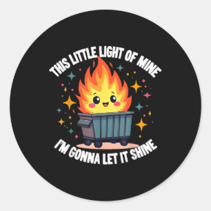 Adesivo Redondo Este Pequeno Fogo De Lâmpago Engraçado.