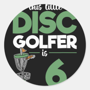 Adesivo Redondo Este pequeno jogador de disc golf está fazendo 6 A