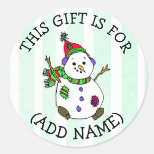 Adesivo Redondo Este presente é para (adicione o nome) o Tag do