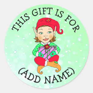Adesivo Redondo Este presente é para (adicione o nome) o Tag do