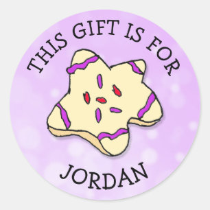 Adesivo Redondo Este presente é para (adicione o nome) o Tag do