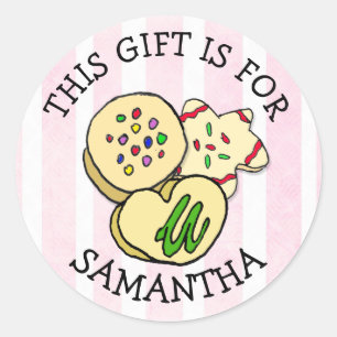 Adesivo Redondo Este presente é para (adicione o nome) o Tag do