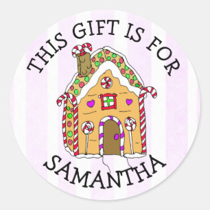 Adesivo Redondo Este presente é para (adicione o nome) o Tag do