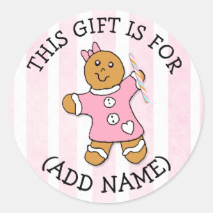 Adesivo Redondo Este presente é para (adicione o nome) o Tag do