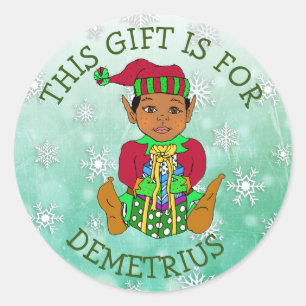 Adesivo Redondo Este presente está para, duende da menina com