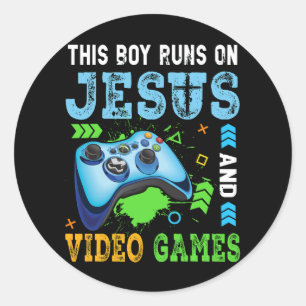 Adesivo Redondo Este Rapaz Funciona Com Jesus E Videos games Chris