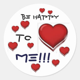 ADESIVO REDONDO "ESTEJA FELIZ COMIGO", CLASSIC ROUND STICKER