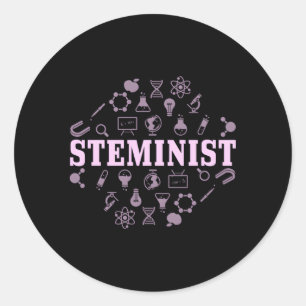 Adesivo Redondo Esteminista feminista feminista Steminist Pun