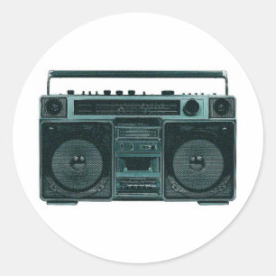 Adesivo Redondo estéreo retro