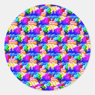 Adesivo Redondo estereograma da borboleta de janela