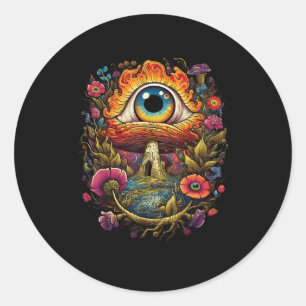 Adesivo Redondo Estética Cottagecore Cogumelo Goblincore Simples S
