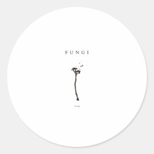 Adesivo Redondo estética de fungos minimalista arte linear conceit