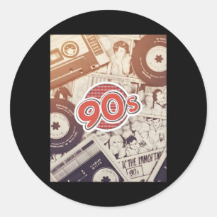 Adesivo Redondo Estética Retro dos Anos 90 – Cette Tapes Vibrações