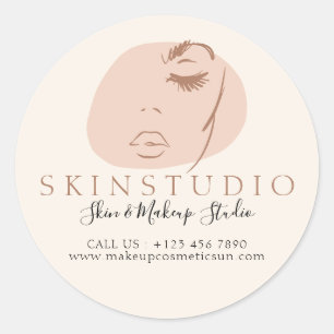 Adesivo Redondo Esteticista Facial Spa Skincare Salão de Beleza