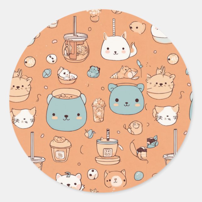 ADESIVO REDONDO ESTÉTICO E ENGRAÇADO (Frente)