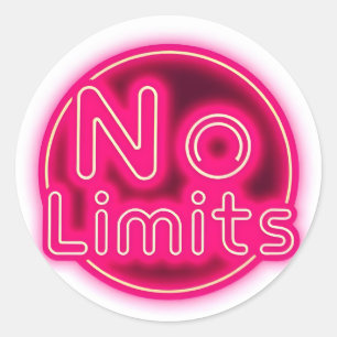 Adesivo Redondo Estético "Sem Limites" Neon Rosa